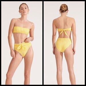 💕VERONICA BEARD💕 Catarina Bandeau Bikini Top (L) + Azoia Tie Waist Bottom (XL)